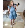 imageluvamia 2025 Denim Dress for Women Summer Babydoll Sleeveless Ruffle Sleeve Mini Dresses Loose Flowy Swing Pleated DressRoadknight Blue