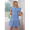 imageluvamia 2025 Denim Dress for Women Summer Babydoll Sleeveless Ruffle Sleeve Mini Dresses Loose Flowy Swing Pleated DressRoadknight Blue