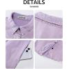 imageluvamia Denim Dresses for Women Distressed Summer Short Sleeve Button Down Collared Raw Hem Jean Shirt Dress with PocketPink Lavender