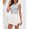 imageluvamia Denim Skorts for Woman Cargo Faux Wrap Jean Skort Skirts Stretchy High Waisted Skirt Shorts Country Concert WearCream White