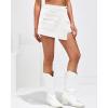 imageluvamia Denim Skorts for Woman Cargo Faux Wrap Jean Skort Skirts Stretchy High Waisted Skirt Shorts Country Concert WearCream White