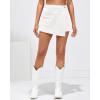 imageluvamia Denim Skorts for Woman Cargo Faux Wrap Jean Skort Skirts Stretchy High Waisted Skirt Shorts Country Concert WearCream White