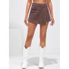 imageluvamia Denim Skorts for Woman Cargo Faux Wrap Jean Skort Skirts Stretchy High Waisted Skirt Shorts Country Concert WearPecan Brown