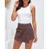 imageluvamia Denim Skorts for Woman Cargo Faux Wrap Jean Skort Skirts Stretchy High Waisted Skirt Shorts Country Concert WearPecan Brown