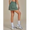 imageluvamia Tennis Skorts for Woman High Waisted Athletic Cargo Pull On Elastic Waist Stretchy Wrap Golf Skirts with ShortsBasil Green