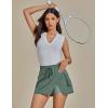 imageluvamia Tennis Skorts for Woman High Waisted Athletic Cargo Pull On Elastic Waist Stretchy Wrap Golf Skirts with ShortsBasil Green