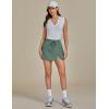 imageluvamia Tennis Skorts for Woman High Waisted Athletic Cargo Pull On Elastic Waist Stretchy Wrap Golf Skirts with ShortsBasil Green