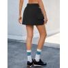 imageluvamia Tennis Skorts for Woman High Waisted Athletic Cargo Pull On Elastic Waist Stretchy Wrap Golf Skirts with ShortsBlack