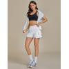 imageluvamia Tennis Skorts for Woman High Waisted Athletic Cargo Pull On Elastic Waist Stretchy Wrap Golf Skirts with ShortsCream White