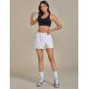 imageluvamia Tennis Skorts for Woman High Waisted Athletic Cargo Pull On Elastic Waist Stretchy Wrap Golf Skirts with ShortsCream White