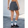 imageluvamia Tennis Skorts for Woman High Waisted Athletic Cargo Pull On Elastic Waist Stretchy Wrap Golf Skirts with ShortsDark Blue Gray