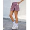 imageluvamia Tennis Skorts for Woman High Waisted Athletic Cargo Pull On Elastic Waist Stretchy Wrap Golf Skirts with ShortsNostalgia Rose