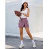 imageluvamia Tennis Skorts for Woman High Waisted Athletic Cargo Pull On Elastic Waist Stretchy Wrap Golf Skirts with ShortsNostalgia Rose
