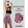 imageluvamia Tennis Skorts for Woman High Waisted Athletic Cargo Pull On Elastic Waist Stretchy Wrap Golf Skirts with ShortsNostalgia Rose