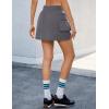 imageluvamia Tennis Skorts for Woman High Waisted Athletic Cargo Pull On Elastic Waist Stretchy Wrap Golf Skirts with ShortsPavement Gray