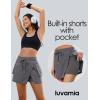 imageluvamia Tennis Skorts for Woman High Waisted Athletic Cargo Pull On Elastic Waist Stretchy Wrap Golf Skirts with ShortsPavement Gray