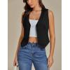 imageluvamia Vest Tops for Women Trendy Fashion Casual Summer Cropped Dressy Suit Vest Button Up Sleeveless Waistcoat VestsBlack