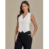 imageluvamia Vest Tops for Women Trendy Fashion Casual Summer Cropped Dressy Suit Vest Button Up Sleeveless Waistcoat VestsWhite
