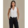imageluvamia Vest Tops for Women Trendy Fashion Casual Summer Cropped Dressy Suit Vest Button Up Sleeveless Waistcoat VestsWhite