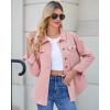 imageluvamia 2025 Jean Jackets for Women Fashion Denim Jacket Western Oversized Shacket Jacket Button Up with PocketsBlush Pink