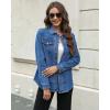 imageluvamia 2025 Jean Jackets for Women Fashion Denim Jacket Western Oversized Shacket Jacket Button Up with PocketsClassic Blue