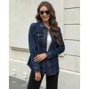 imageluvamia 2025 Jean Jackets for Women Fashion Denim Jacket Western Oversized Shacket Jacket Button Up with PocketsDark Blue