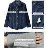 imageluvamia 2025 Jean Jackets for Women Fashion Denim Jacket Western Oversized Shacket Jacket Button Up with PocketsDark Blue