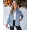 imageluvamia 2025 Jean Jackets for Women Fashion Denim Jacket Western Oversized Shacket Jacket Button Up with PocketsLakeside Blue