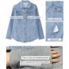 imageluvamia 2025 Jean Jackets for Women Fashion Denim Jacket Western Oversized Shacket Jacket Button Up with PocketsLakeside Blue