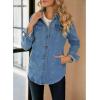 imageluvamia 2025 Jean Jackets for Women Fashion Denim Jacket Western Oversized Shacket Jacket Button Up with PocketsMedium Blue