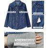 imageluvamia 2025 Jean Jackets for Women Fashion Denim Jacket Western Oversized Shacket Jacket Button Up with PocketsNightfall Blue