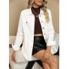 imageluvamia 2025 Jean Jackets for Women Fashion Denim Jacket Western Oversized Shacket Jacket Button Up with PocketsOffwhite
