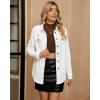 imageluvamia 2025 Jean Jackets for Women Fashion Denim Jacket Western Oversized Shacket Jacket Button Up with PocketsOffwhite