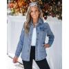 imageluvamia 2025 Jean Jackets for Women Fashion Denim Jacket Western Oversized Shacket Jacket Button Up with PocketsSeaport Blue