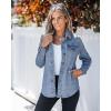 imageluvamia 2025 Jean Jackets for Women Fashion Denim Jacket Western Oversized Shacket Jacket Button Up with PocketsSeaport Blue