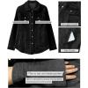 imageluvamia 2025 Jean Jackets for Women Fashion Denim Jacket Western Oversized Shacket Jacket Button Up with PocketsWashed Black