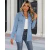 imageluvamia 2025 Spring Jean Jackets for Women Fashion Oversized Button Down Denim Jacket Western Shacket Jacket with PocketsAiry Blue