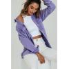 imageluvamia 2025 Spring Jean Jackets for Women Fashion Oversized Button Down Denim Jacket Western Shacket Jacket with PocketsAster Purple