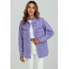 imageluvamia 2025 Spring Jean Jackets for Women Fashion Oversized Button Down Denim Jacket Western Shacket Jacket with PocketsAster Purple