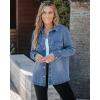 imageluvamia 2025 Spring Jean Jackets for Women Fashion Oversized Button Down Denim Jacket Western Shacket Jacket with PocketsBright Blue