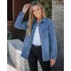 imageluvamia 2025 Spring Jean Jackets for Women Fashion Oversized Button Down Denim Jacket Western Shacket Jacket with PocketsBright Blue