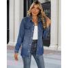 imageluvamia 2025 Spring Jean Jackets for Women Fashion Oversized Button Down Denim Jacket Western Shacket Jacket with PocketsClassic Blue