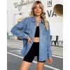 imageluvamia 2025 Spring Jean Jackets for Women Fashion Oversized Button Down Denim Jacket Western Shacket Jacket with PocketsMedium Blue