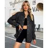 imageluvamia 2025 Spring Jean Jackets for Women Fashion Oversized Button Down Denim Jacket Western Shacket Jacket with PocketsWashed Black