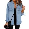 imageluvamia 2025 Spring Jean Jackets for Women Fashion Oversized Button Down Denim Jacket Western Shacket Jacket with PocketsAiry Blue