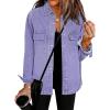 imageluvamia 2025 Spring Jean Jackets for Women Fashion Oversized Button Down Denim Jacket Western Shacket Jacket with PocketsAster Purple