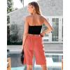 imageluvamia Bermuda Shorts for Women Knee Length High Waisted Cotton Elastic Wasit Summer Dressy Casual Long Chino ShortsSpiced Coral