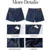 imageluvamia Jean Shorts for Women High Waisted Trendy Summer Casual Wide Leg Stretchy Denim Jorts Distressed Cut Off ShortsReef Blue