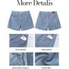 imageluvamia Jean Shorts for Women High Waisted Trendy Summer Casual Wide Leg Stretchy Denim Jorts Distressed Cut Off ShortsRoadknight Blue