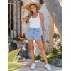 imageluvamia Jean Shorts for Women High Waisted Trendy Summer Casual Wide Leg Stretchy Denim Jorts Distressed Cut Off ShortsRoadknight Blue